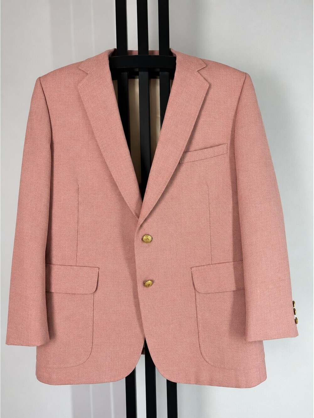 Vintage Fashion Bar Pink Sport Coat Men's 44R Blazer 60s 70s